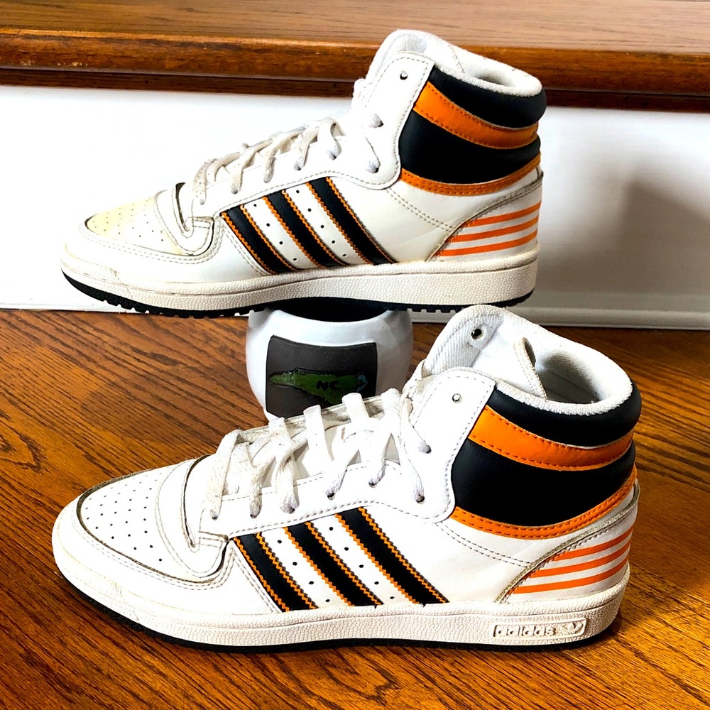 Adidas Top Ten RB Womens White Black Orange Athletic Shoes Sz 7 Authentic!!